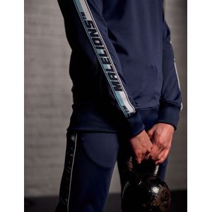 Malelions Sport React Tape Trackpants - Navy/White S