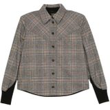 Pinko - Berta Shirt - Grijs - Lange Mouwen - Garengeverfd Geruit