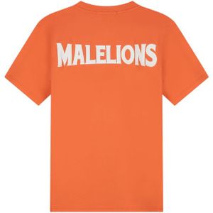 Malelions Iconic Slim T-Shirt - Coral/White 4XL