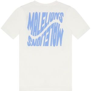 Malelions Kids Wave Graphic T-Shirt - Off White/Vista Blue