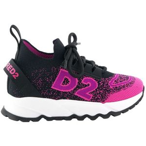 Dsquared2 Run DS2 Sock Sneakers Lace Up - Black/Fuchsia 36