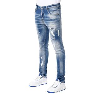 Denim Skinny Jeans - Denim/Green 32