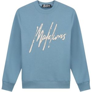 Malelions Destroyed Signature Sweater - Salute Blue/Cement L