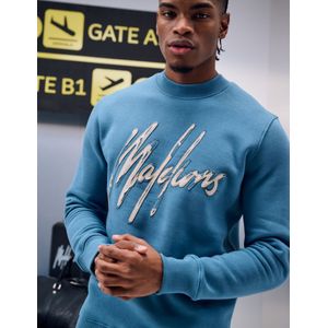 Malelions Destroyed Signature Sweater - Salute Blue/Cement M