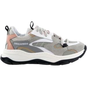 Dsquared2 Bubble Sneakers Materials Blend Lace - White/Grey/Pink 36
