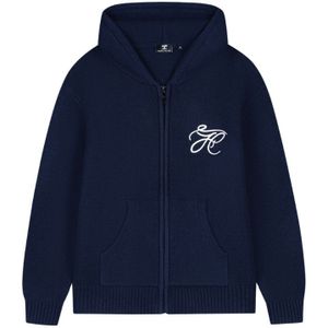 JorCustom Signature Knitwear Zipped Hoodie - Navy XS