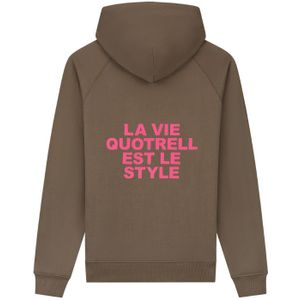 Quotrell La Vie Hoodie - Brown/Pink XL