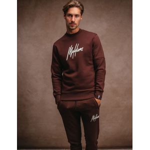 Malelions Duo Essentials Sweater - Brown/Off White L