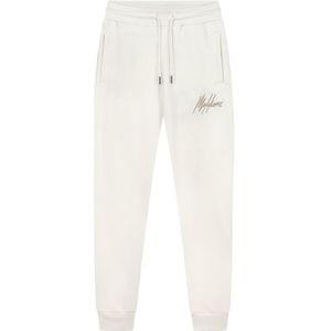 Malelions Striped Signature Sweatpants - Off White/Taupe XL