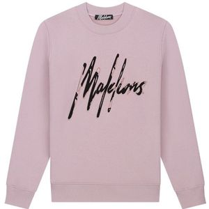 Malelions Destroyed Signature Sweater - Mauve/Black XXS