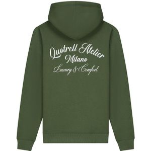 Quotrell Atelier Milano Hoodie - Army Green/White XS