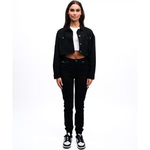 Malelions Women Cropped Cargo Jacket - Black