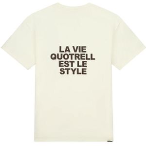 Quotrell La Vie T-Shirt - Off White/Brown XL