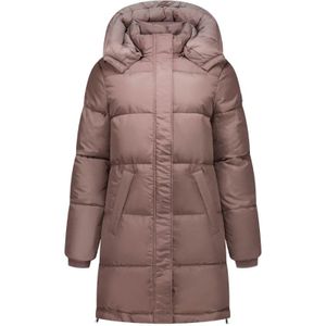 Malelions Women Mid Length Puffer Jacket - Dark Taupe XS