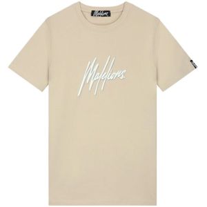 Malelions Duo Essentials T-Shirt - Beige/White