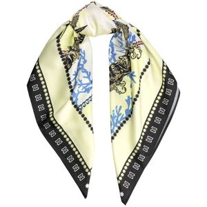 Nikkie Shells Bandana Scarf - Lime Yellow/Coral ONE
