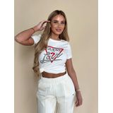 Guess - SS CN Triangle Love - T-Shirt - Korte Mouwen - Stretch Jerseykatoen - Ronde Hals