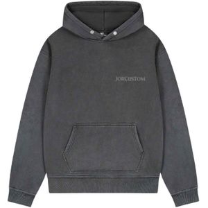 JorCustom Ribbon Fleece Oversized Hoodie - Acid Grey XS