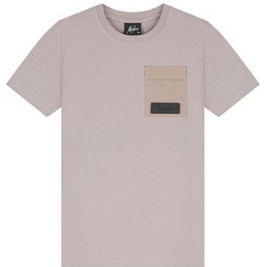 Malelions Kids Nylon Pocket T-Shirt - Grey Brown 4-104