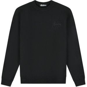 Malelions - Oversized Knitted Signature Sweater - Zwart - Gebreide Trui