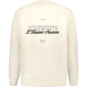 Purewhite Embroidered Graphic Sweater - Ecru