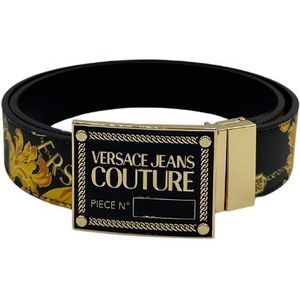 Versace Jeans Couture Men Logo Print Belt - Black/Gold