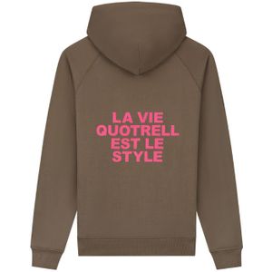 Quotrell La Vie Hoodie - Brown/Pink L