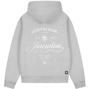JorCustom Handscript Fleece Zipped Hoodie - Grey Melange XS
