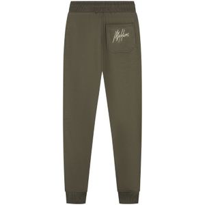 Malelions Kids Striped Signature Sweatpants - Moss Green/Beige 4-104