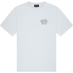Quotrell La Vie T-Shirt - Light Blue/Grey XS