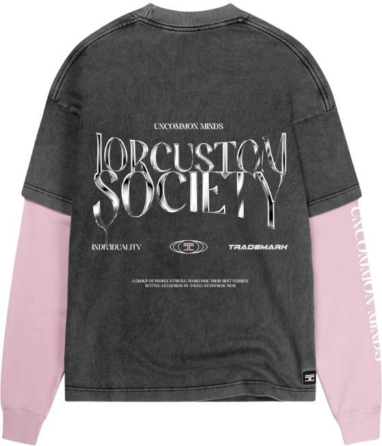 UncommonMinds - Double Layered T-Shirt - Pink - Loose Fit