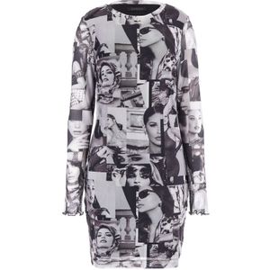 Guess Adriana Mesh Dress - Iconic Collage Print L