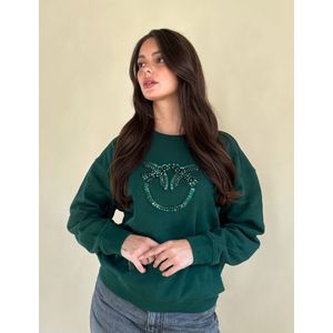 Pinko, Dames, Sweatshirts & Hoodies, Groen, Maat: L Katoen,
