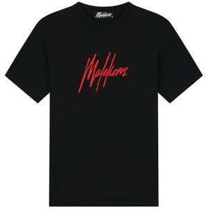 Malelions Essentials T-Shirt - Black Red XXS