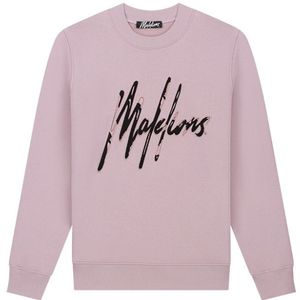 Malelions Destroyed Signature Sweater - Mauve/Black S