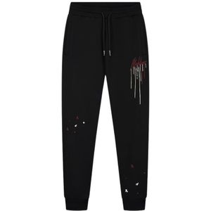 Malelions Painter Sweatpants - Black/Burgundy XS