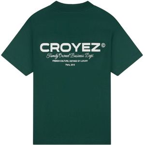 Croyez Family Owned Business T-Shirt - Dark Green/Off White XS