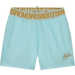Malelions Venetian Swimshort - Light Blue/Gold XL