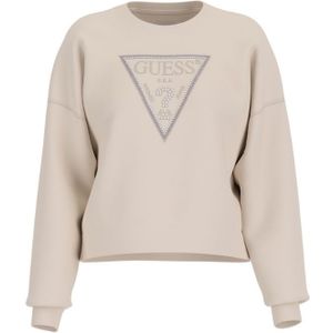 Guess, Dames, Sweatshirts & Hoodies, Beige, Maat: M