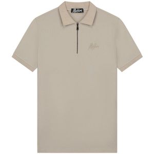 Malelions Signature Zip Polo - Taupe L