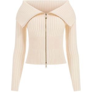 Guess - LS Kathryn Zipped Cardi Swtr - Cream White - Cardigan