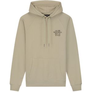 Quotrell La Vie Hoodie - Dark Beige/Brown L