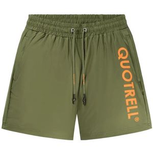 Quotrell Maui Swimshorts - Army/Neon Orange XS