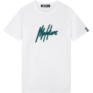 Malelions Duo Essentials T-shirt - White/Teal L