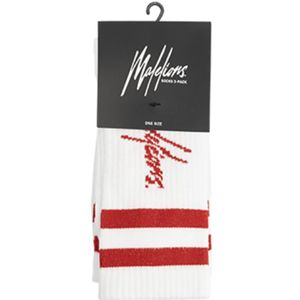 Malelions Signature Christmas Socks - White/Red 39-42
