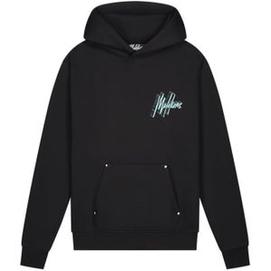 Malelions Oversized 3D Graphic Hoodie - Black/Turquoise