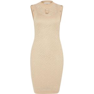 Guess Chelsea Logo Dress - Foamy Taupe Multi M