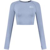 Malelions Women Sport Seamless Crop Top - Blue