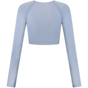 Malelions Women Sport Seamless Crop Top - Blue S/M