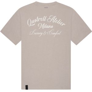 Quotrell Women Atelier Milano T-Shirt - Taupe/Off White XS